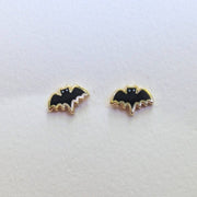 Halloween Bat Enamel Stud Tiny Earrings