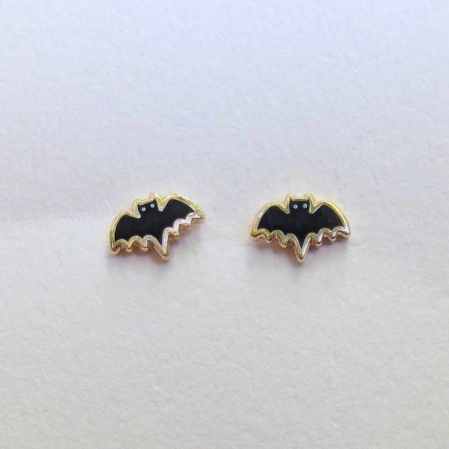 Halloween Bat Enamel Stud Tiny Earrings