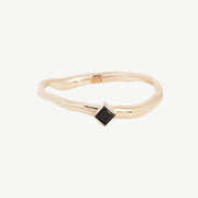 Single Cobble Gemstone Ring - Organic Band - Made in NYC