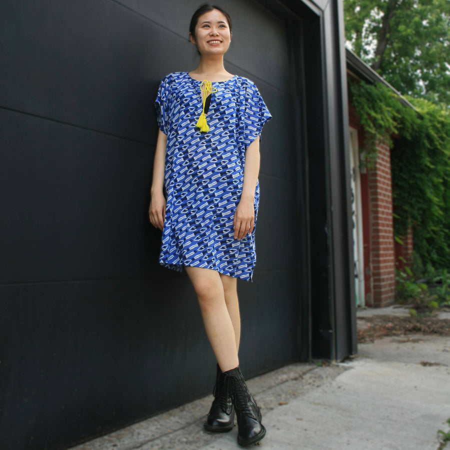 Daphne Kaftan and Tunic Top in Cobalt Swimmers