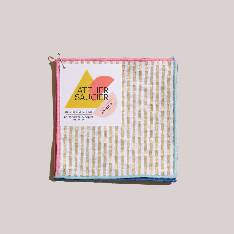 Carnival Stripe Cocktail Napkins | Set of 4