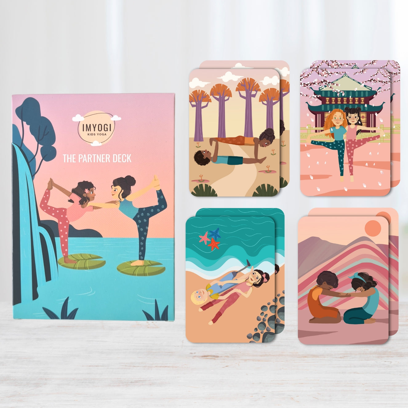 Yoga Cards for kids and families - Partner Yoga set