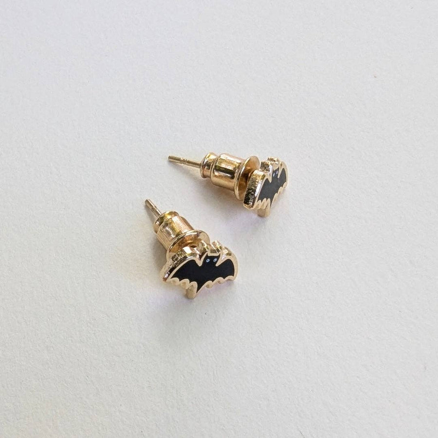 Halloween Bat Enamel Stud Tiny Earrings