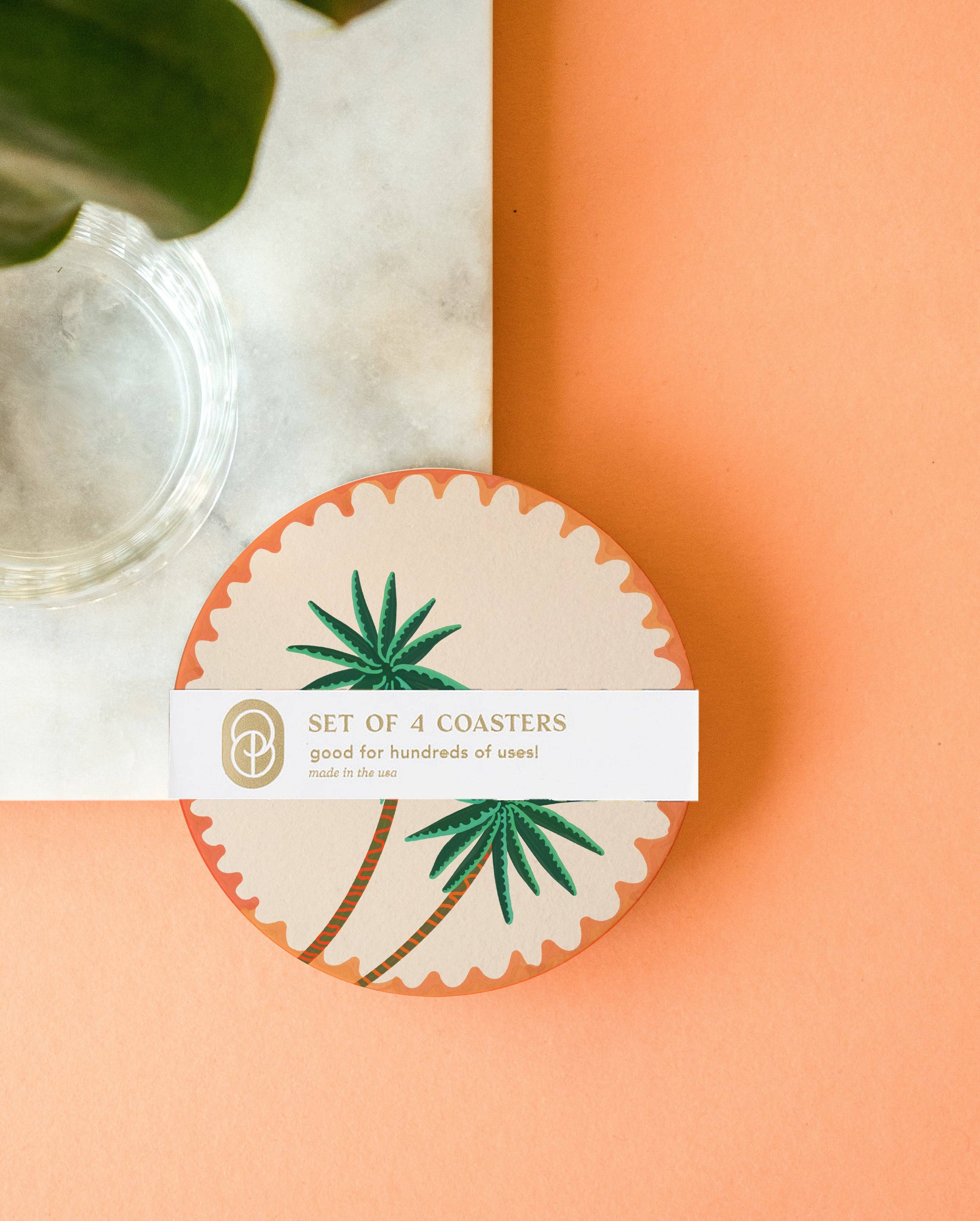 Palm Trees Coasters - Set of Four
