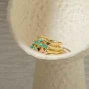 Single Cobble Gemstone Ring - Organic Band - Made in NYC
