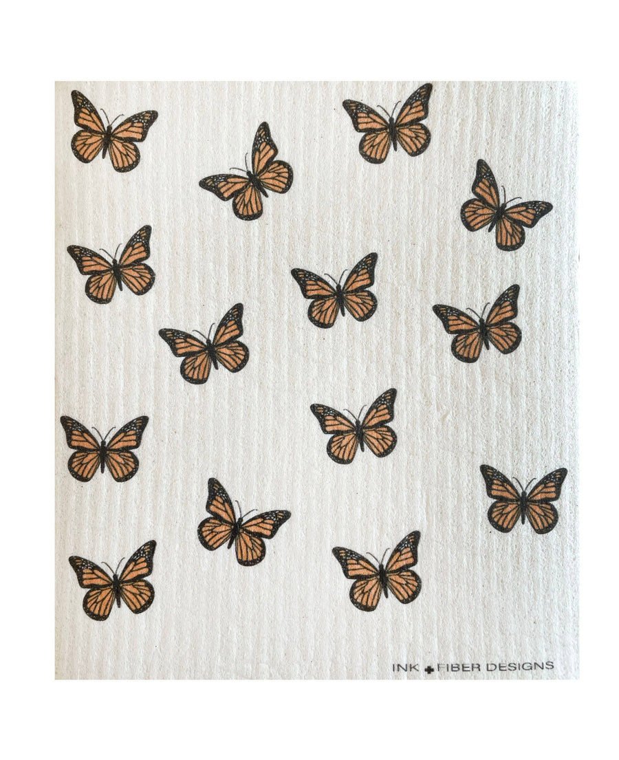 Monarch Butterfly Swedish Dishcloth